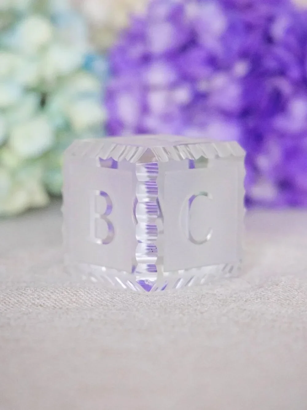 Waterford Crystal Baby Block Paperweight Figurine